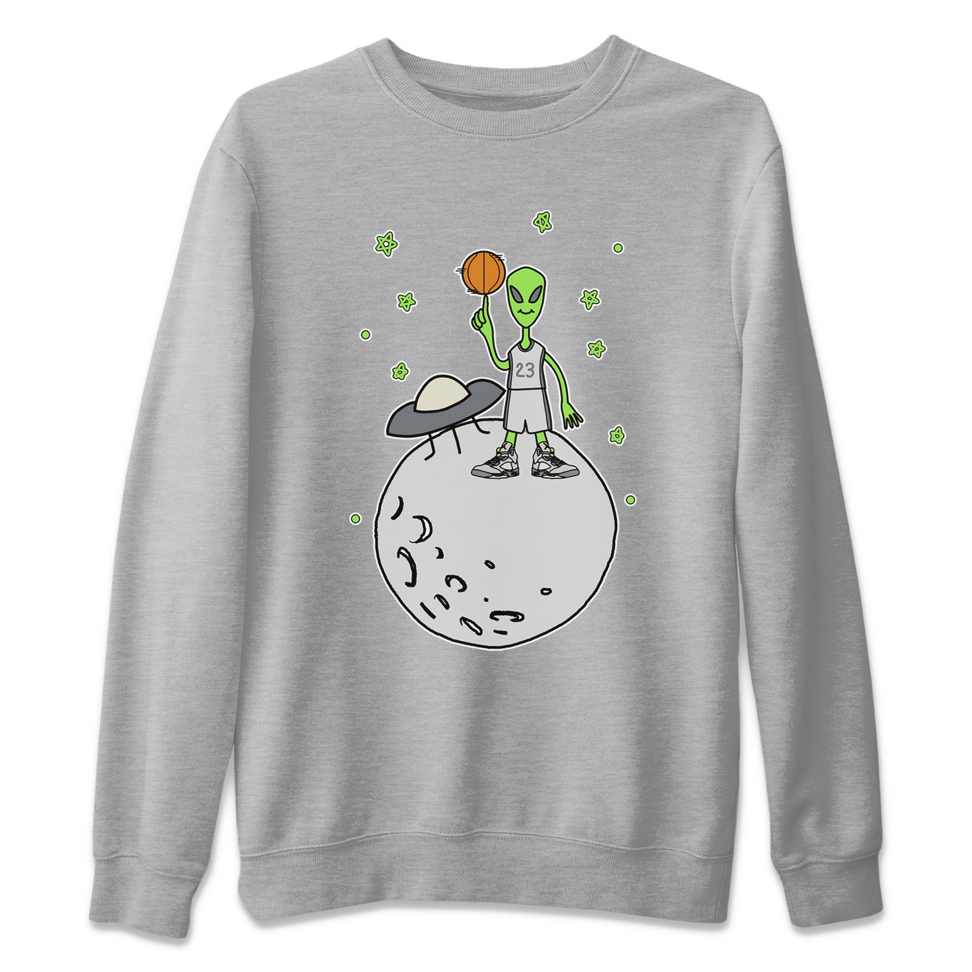 Basketball Alien Unisex Sweater – Air Jordan 5 Green Bean, Sneakers Matching Sweater