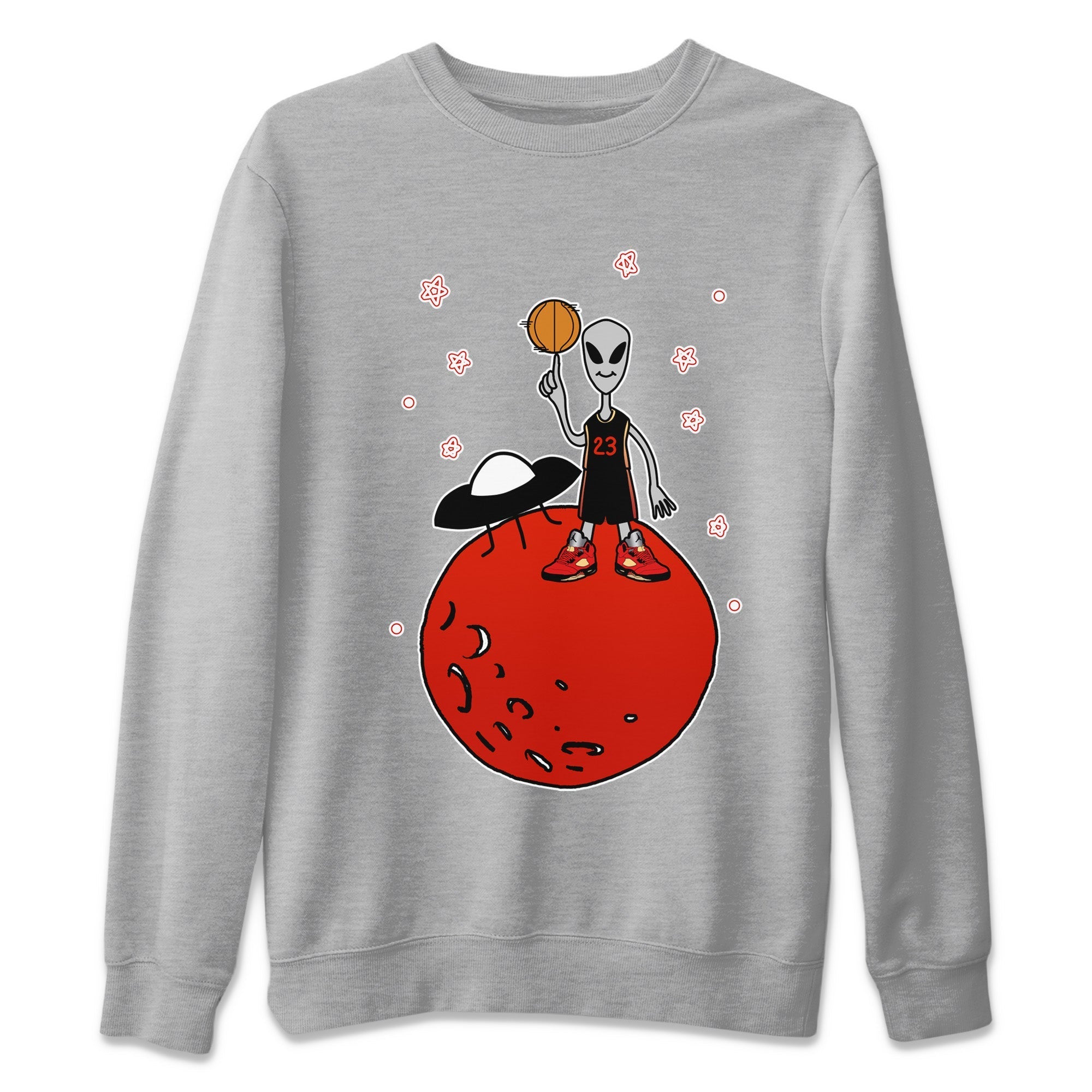 Basketball Alien Unisex Sweater – Air Jordan 5 Mars For Her, Sneakers Matching Sweater