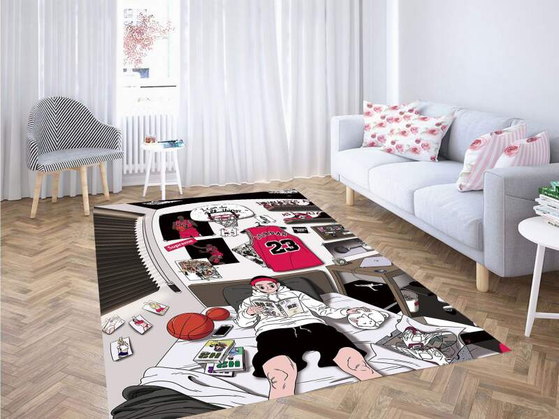 Basketball And Hypebeast Nba Carpet Rectangle Rug