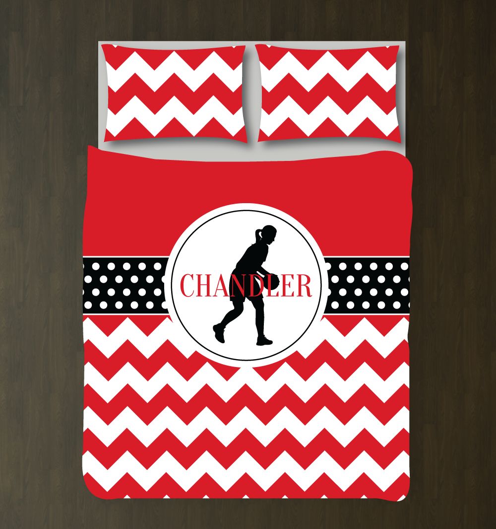 Basketball Chevron And Dot For Girls Customized Duvet Cover Bedding Set