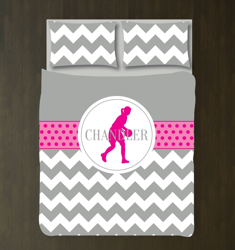 Basketball Chevron And Dot For Girls Customized Duvet Cover Bedding Set