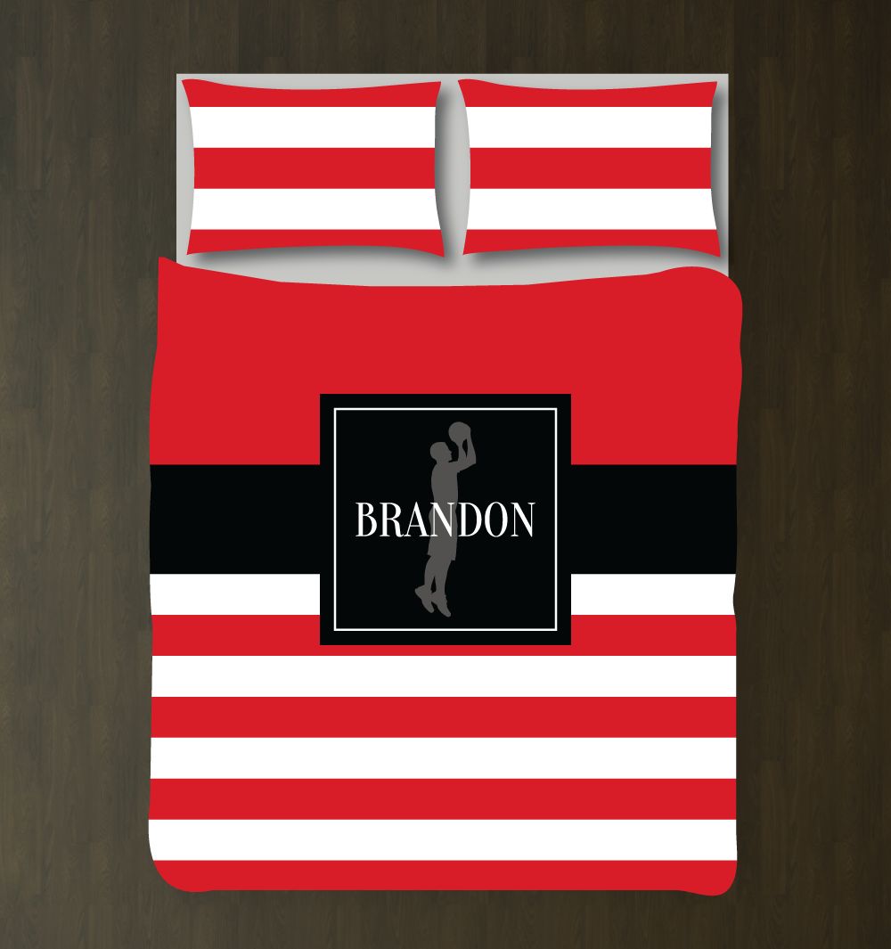 Basketball Player With Stripes Customized Duvet Cover Bedding Set