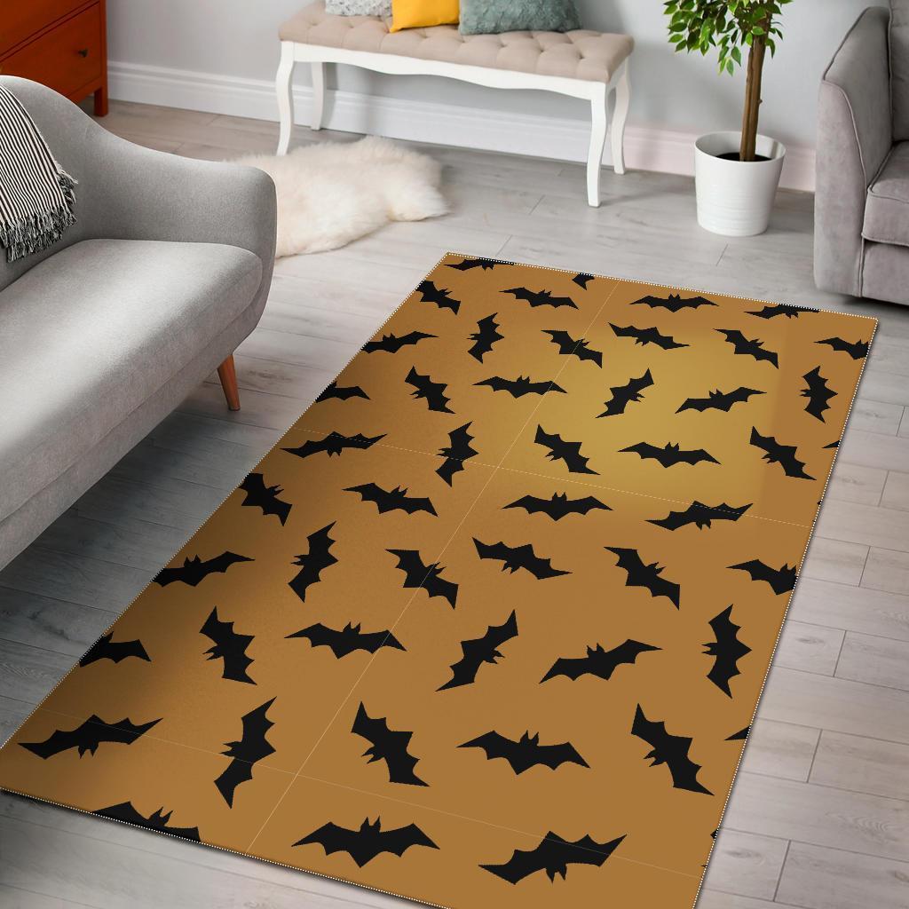 Bat Halloween Pattern Print Area Limited Edition Rectangle Rug