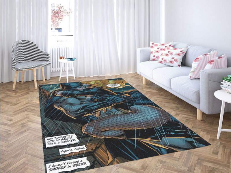 Batman And Black Canary Kiss Carpet Rectangle Rug