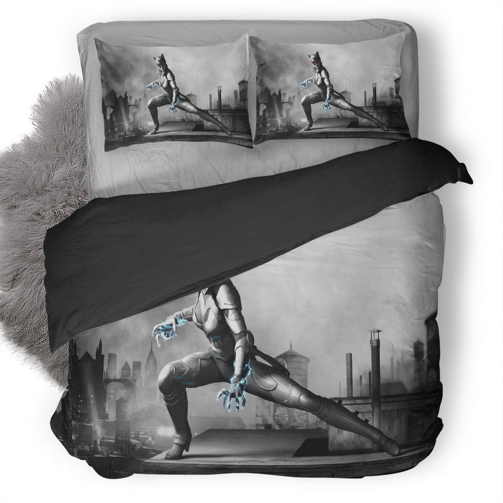 Batman And Catwoman Arkham City 3D Customized Duvet Cover Bedding Set