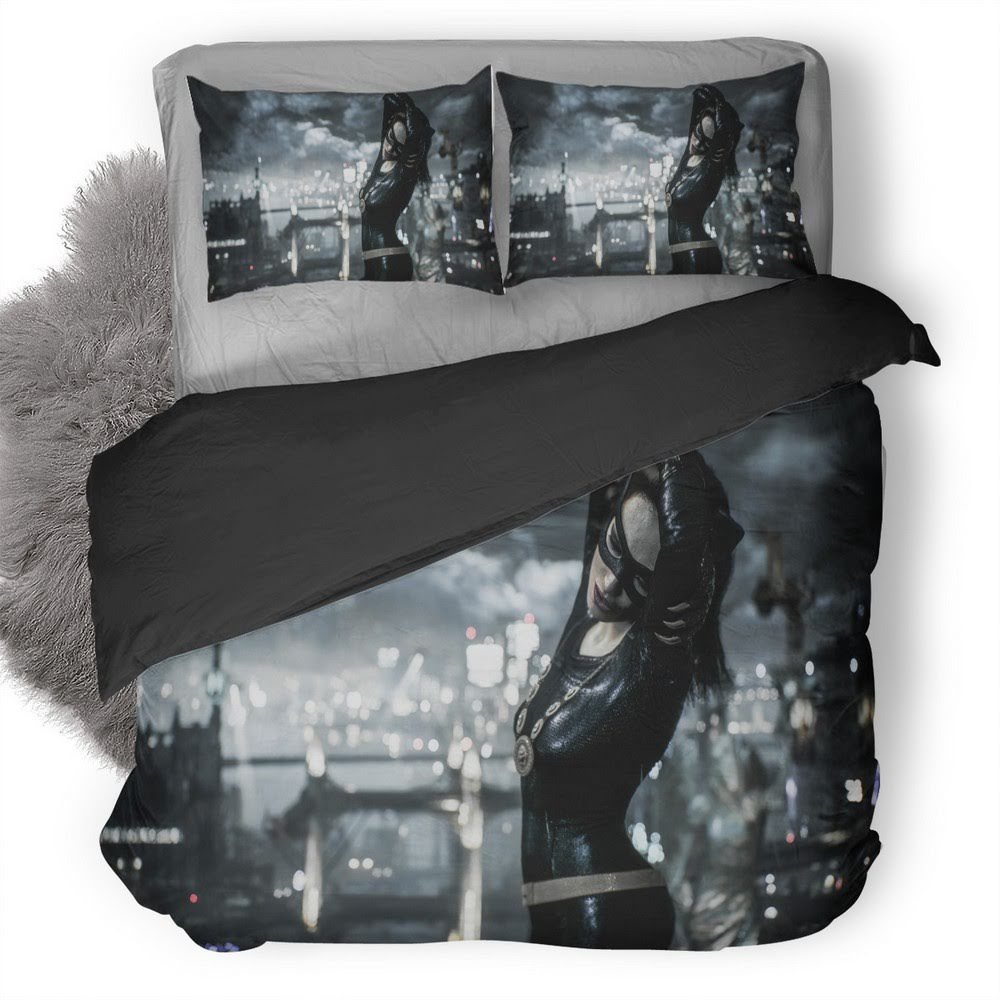 Batman And Catwoman Arkham Knight 3D Customized Duvet Cover Bedding Set