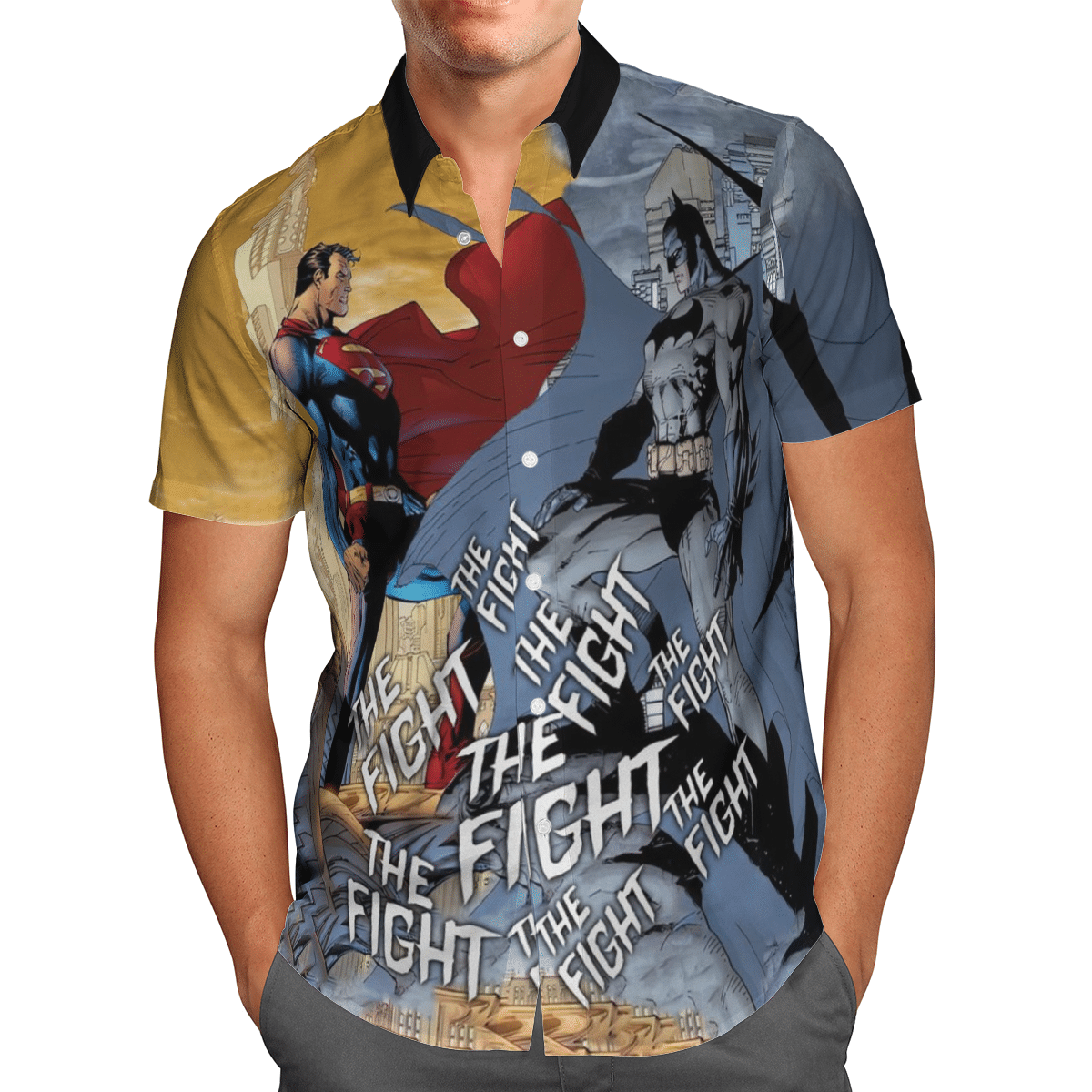Batman and Superman The Fight Hawaiian Shirt Summer Shirt