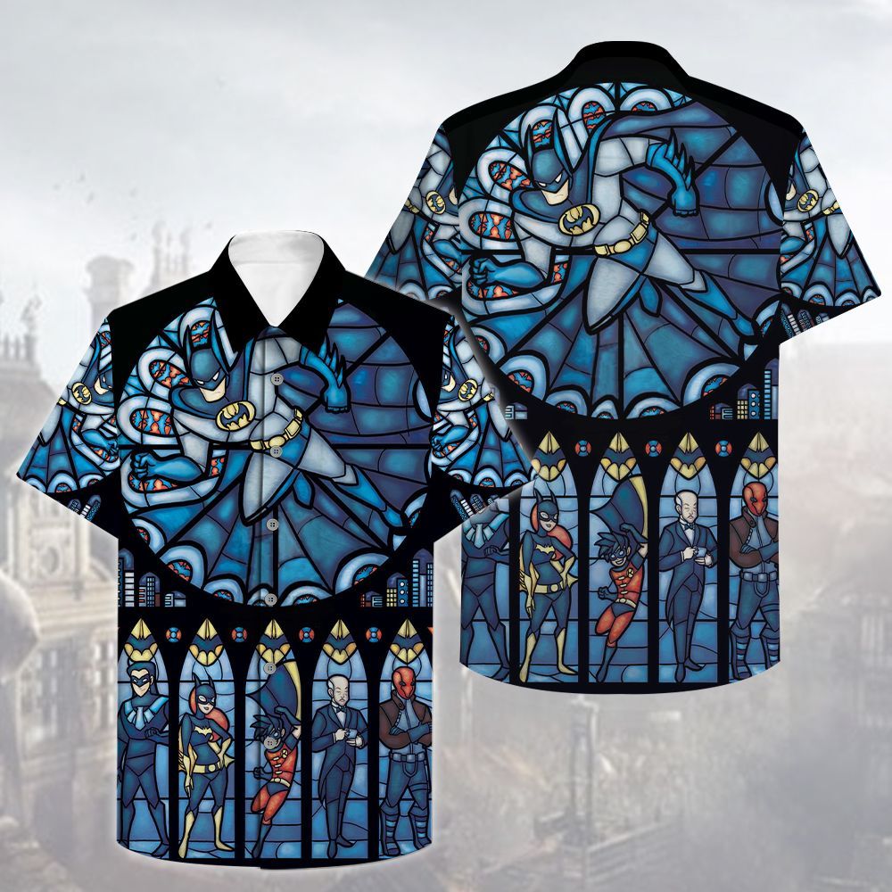 Batman and villain in Cathedral Hawaiian Shirt