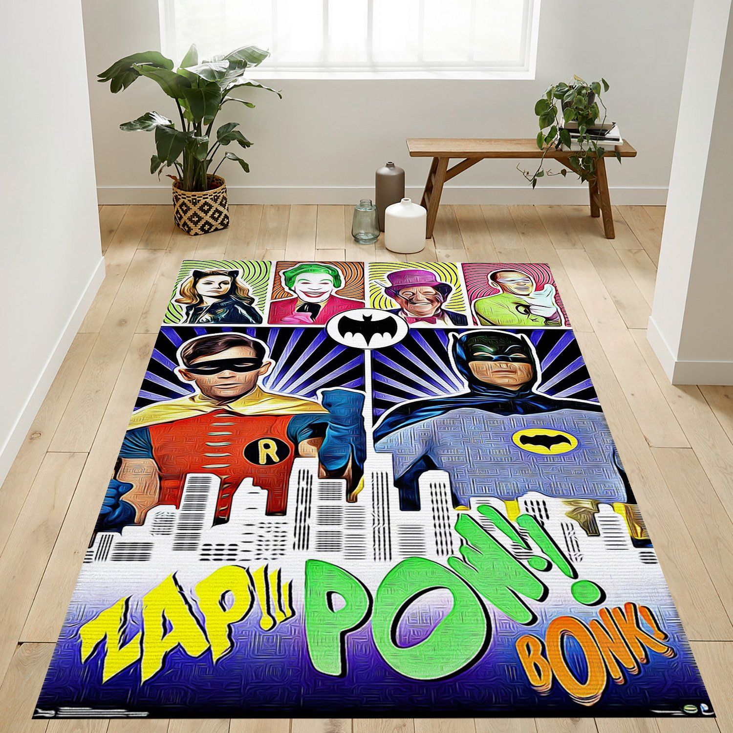 Batman Cartoon Rectangle Rug – Custom Size And Printing