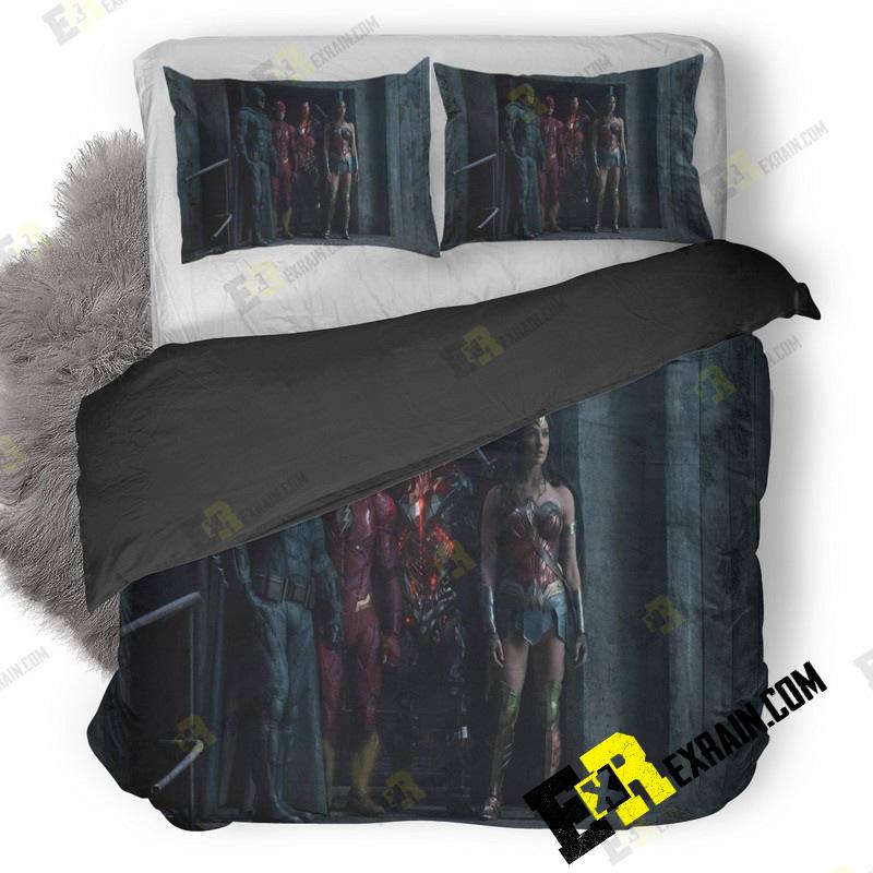 Batman Flash Cyborg And Woman Woman In Justice League Qhd 3D Customized Duvet Cover Bedding Set