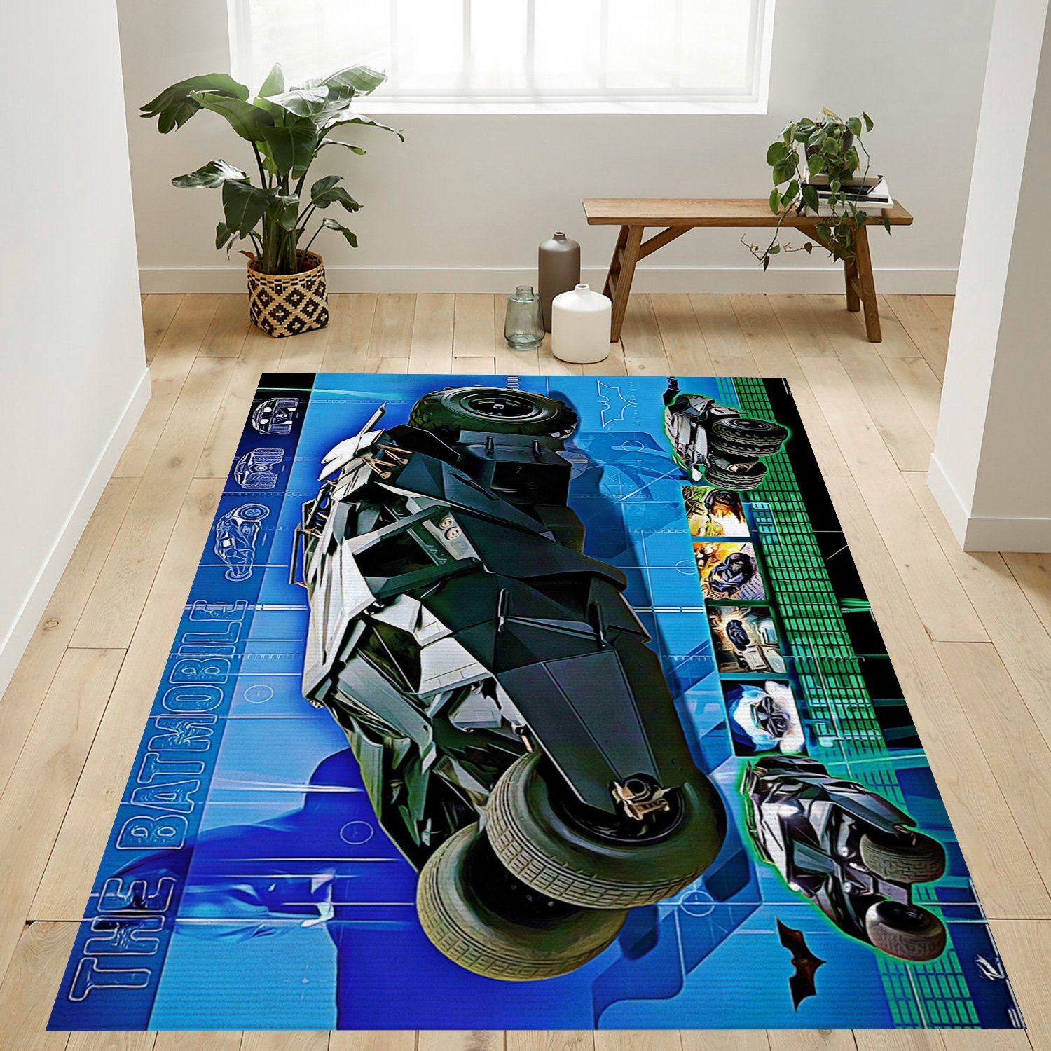 Batman Mobile Rectangle Rug – Custom Size And Printing