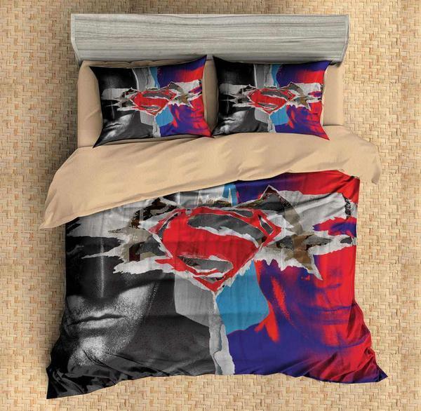 Batman Superman 3D Customized Duvet Cover Bedding Set