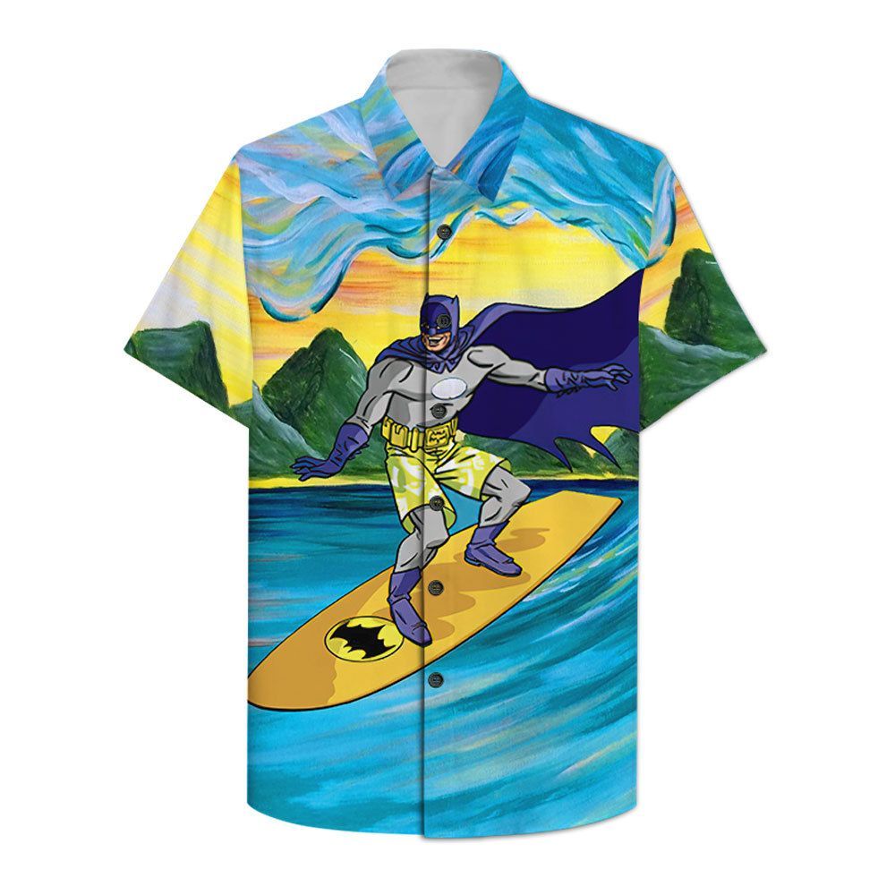 Batman Surfing Hawaiian Shirt Summer Shirt