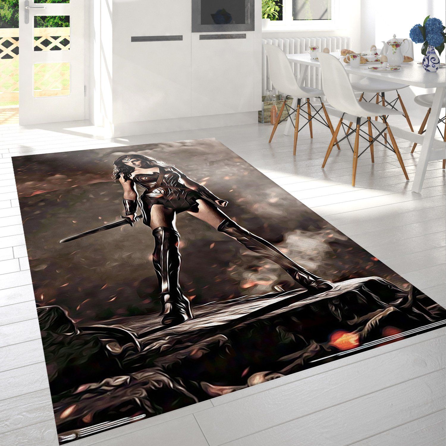 Batman V Superman Wonder Woman Rectangle Rug – Custom Size And Printing