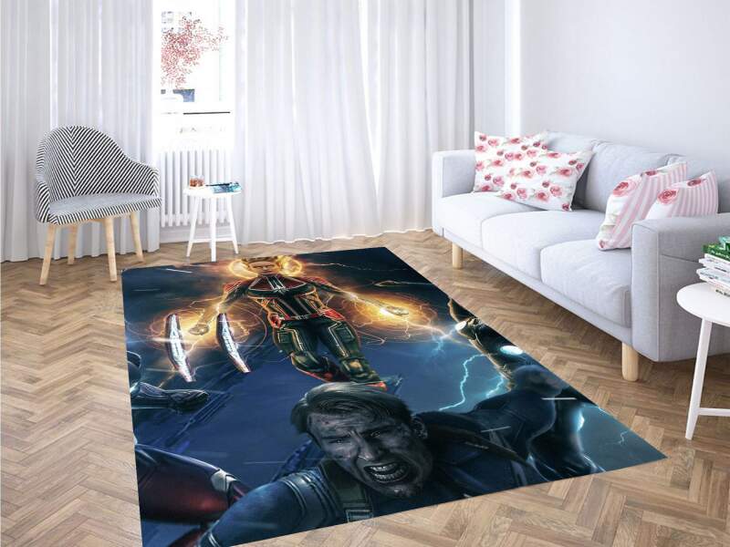 Battle Captain Marvel Carpet Rectangle Rug