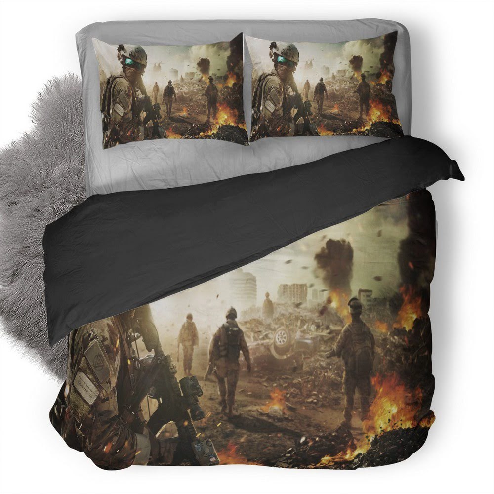 Battlefield Soldier 3D Customized Duvet Cover Bedding Set