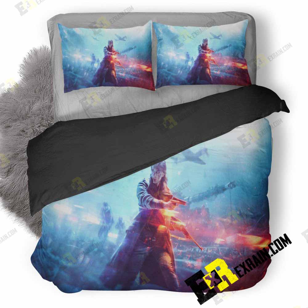 Battlefield V Warrior Girl Ad 3D Customized Duvet Cover Bedding Set