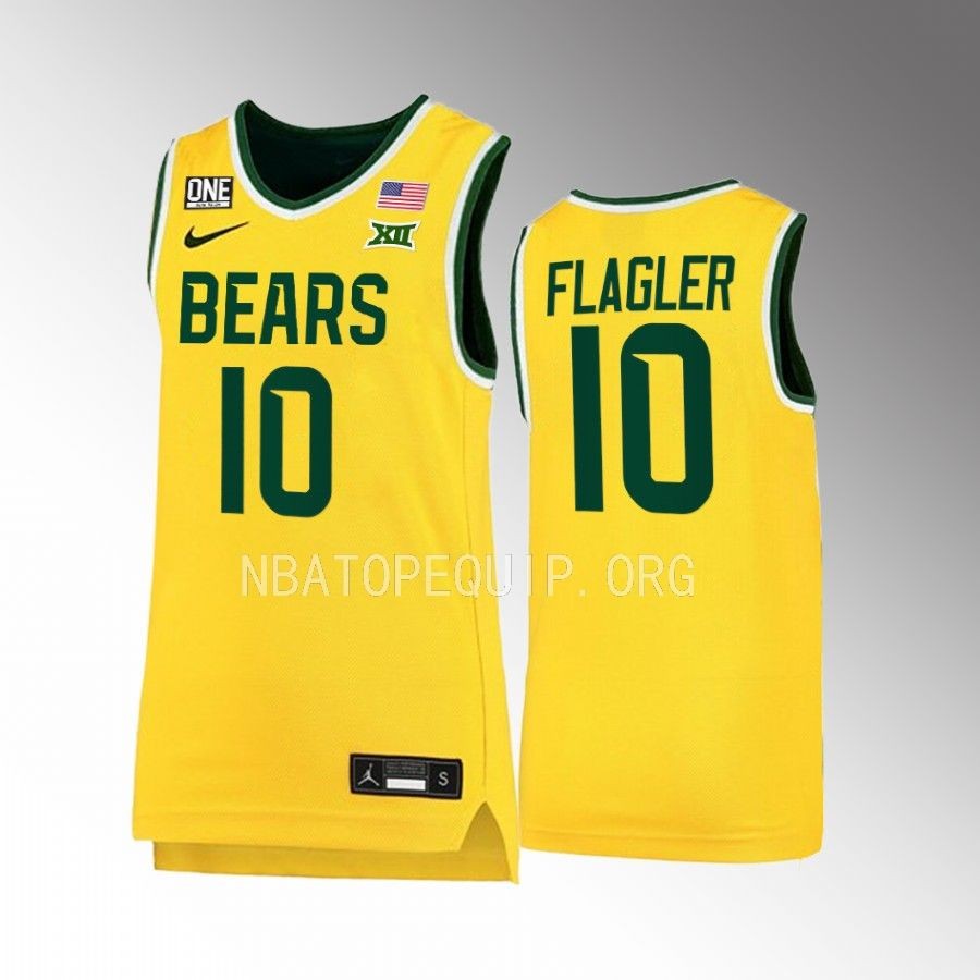 Baylor Bears Adam Flagler Jersey 2022-23 Alternate Gold Uniform