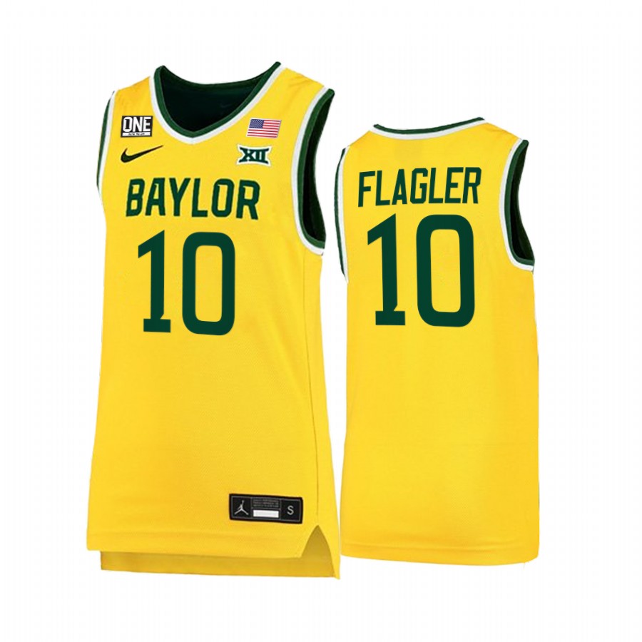 Baylor Bears Adam Flagler Jersey 2022 College Gold Big 12 Uniform