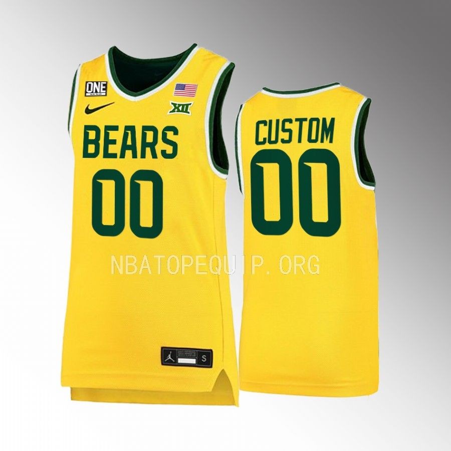 Baylor Bears Custom Jersey 2022-23 Alternate Gold Uniform