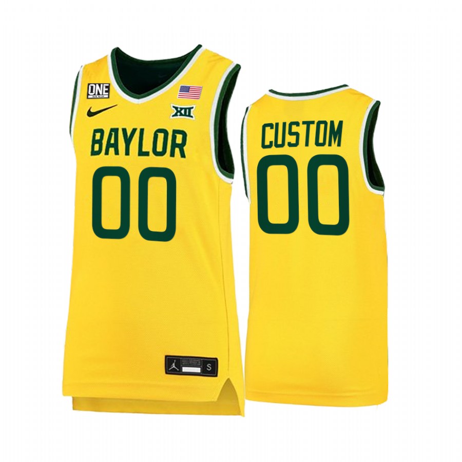 Baylor Bears Custom Jersey 2022 College Gold Big 12 Uniform