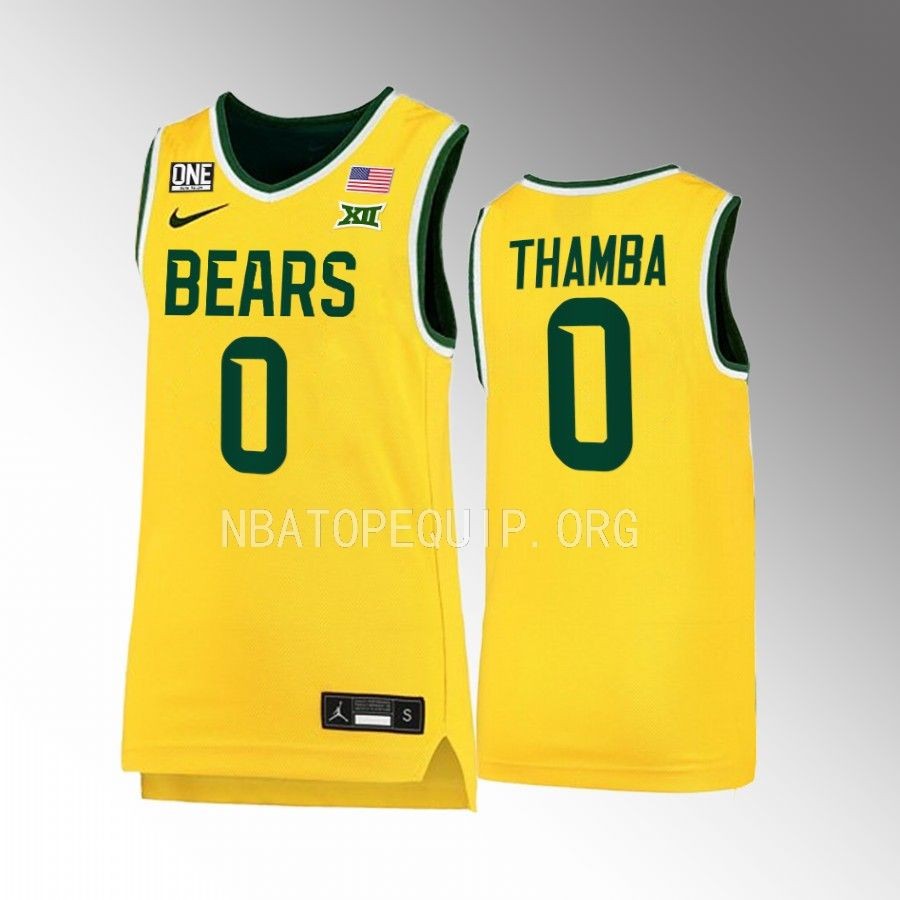Baylor Bears Flo Thamba Jersey 2022-23 Alternate Gold Uniform