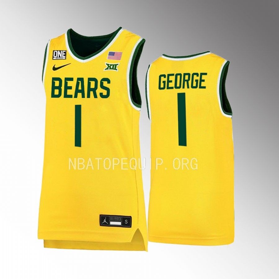 Baylor Bears Keyonte George Jersey 2022-23 Alternate Gold Uniform