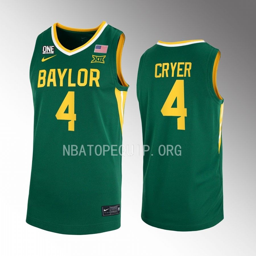 Baylor Bears LJ Cryer Jersey 2022-23 College Green Uniform
