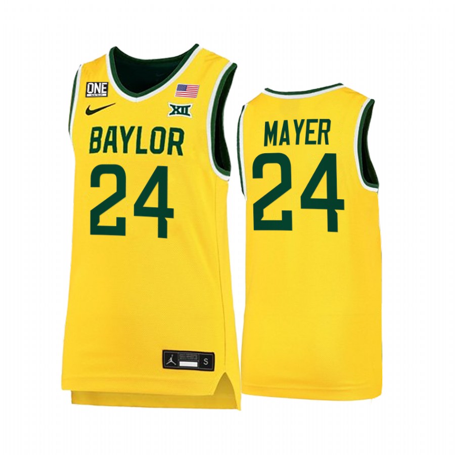 Baylor Bears Matthew Mayer Jersey 2022 College Gold Big 12 Uniform