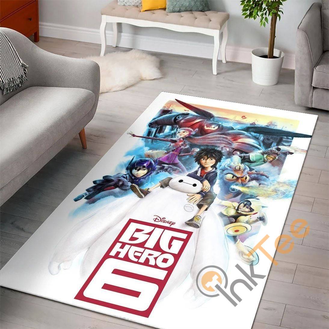 Baymax Big Hero Disney Movies Living Room Carpet Floor Decor Fashion Brand Rectangle Rug