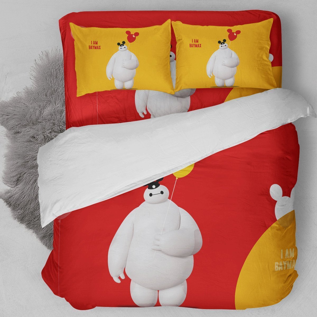 Baymax Red Duvet Cover Bedding Set