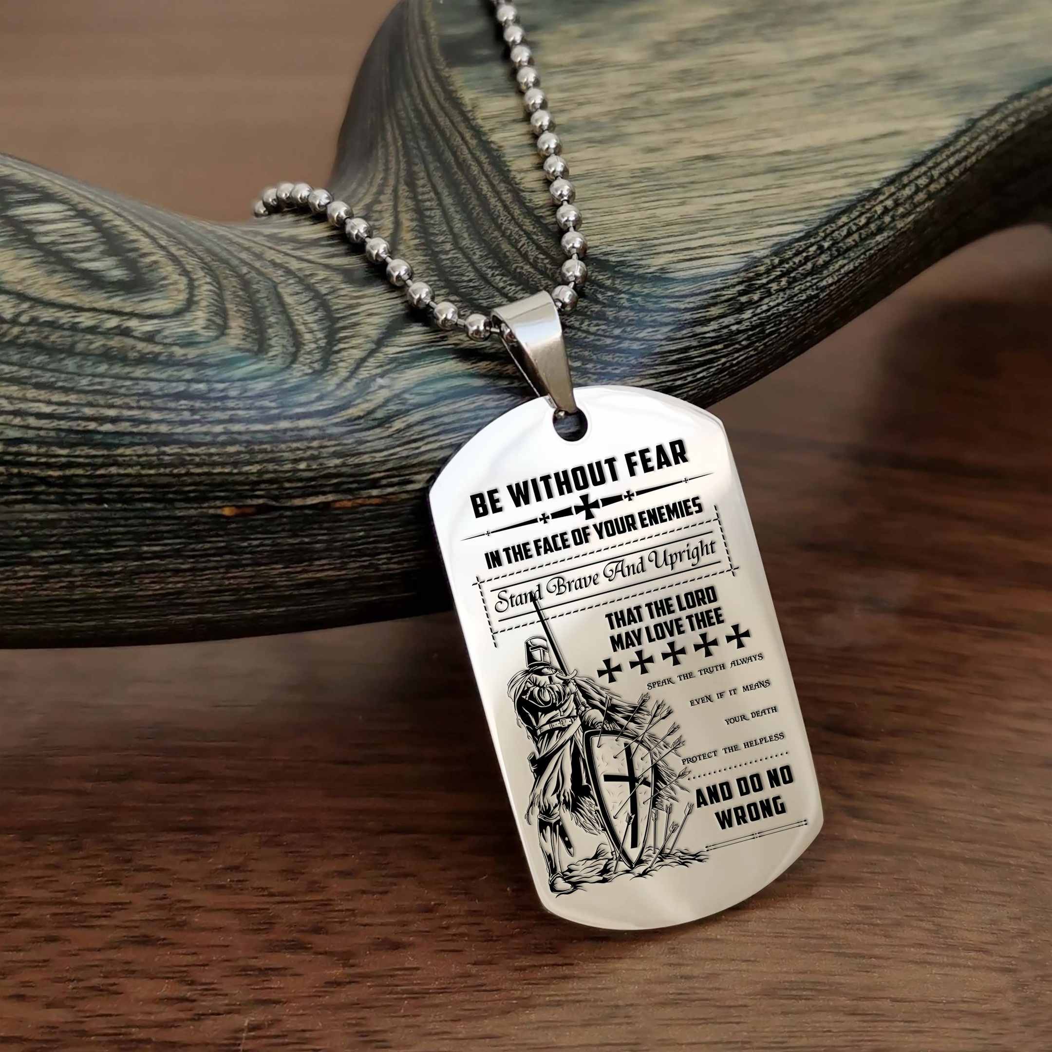 Be Without Fear – English – Knight Templar Dogtag