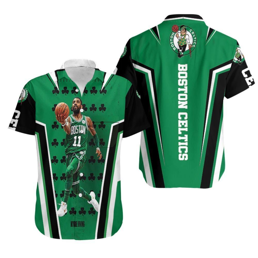 Beach Shirt Boston Celtics Kyrie Irving 11 Shamrock Hawaiian Shirt