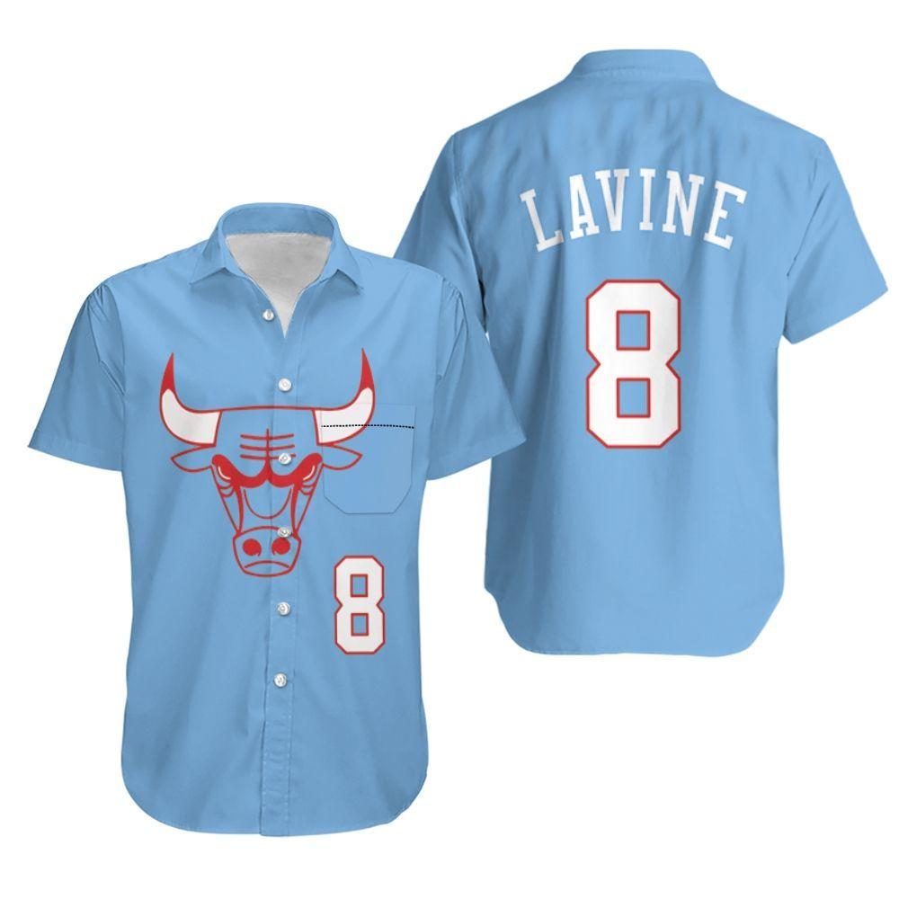 Beach Shirt Chicago Bulls Zach Lavine 8 2020 City Edition Blue Jersey Inspired Hawaiian Shirt