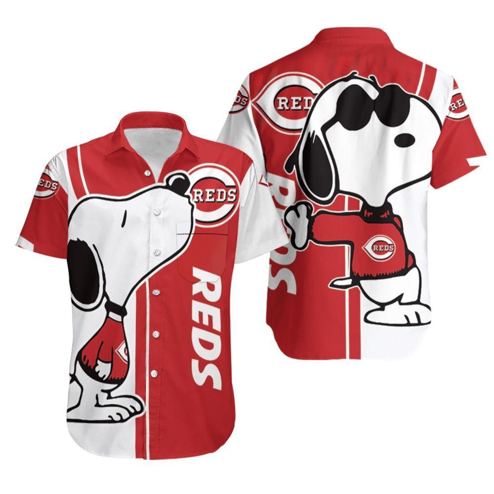 Beach Shirt Cincinnati Reds Snoopy Lover 3D Printed Hawaiian Shirt
