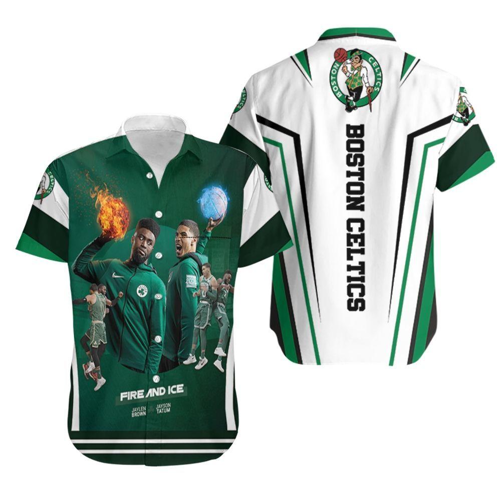 Beach Shirt Jaylon Brown Jayson Tatum Boston Celtics Fire And Ice Hawaiian Shirt