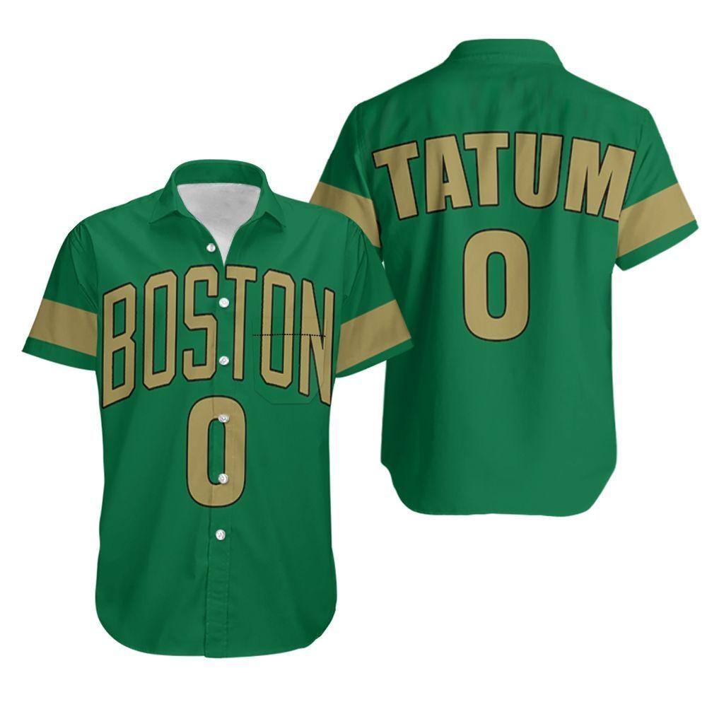 Beach Shirt Jayson Tatum Boston Celtics 2020 Finished City Edition Kelly Green Jersey Hawaiian Shirt