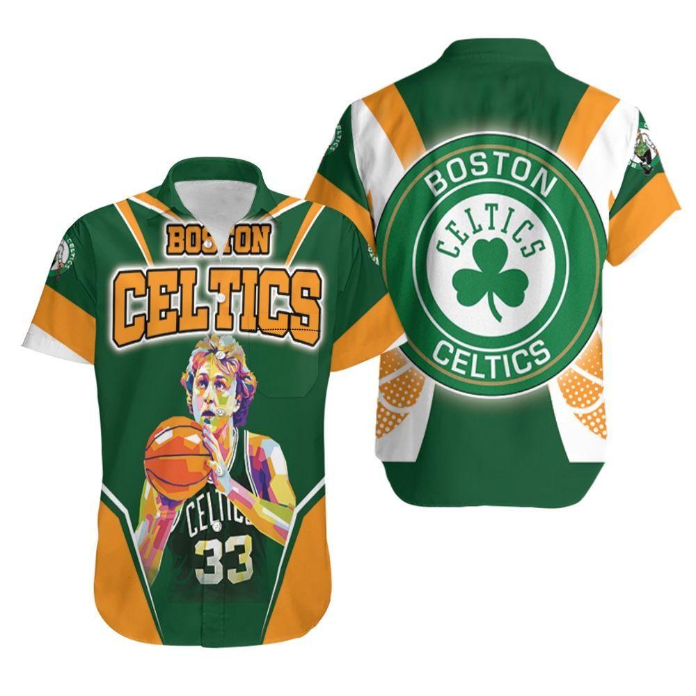 Beach Shirt Larry Bird 33 Boston Celtics Vintage Artwork Hawaiian Shirt