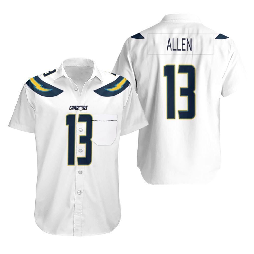 Beach Shirt Los Angeles Chargers Keenan Allen Game White Jersey Inspired Style Hawaiian Shirt