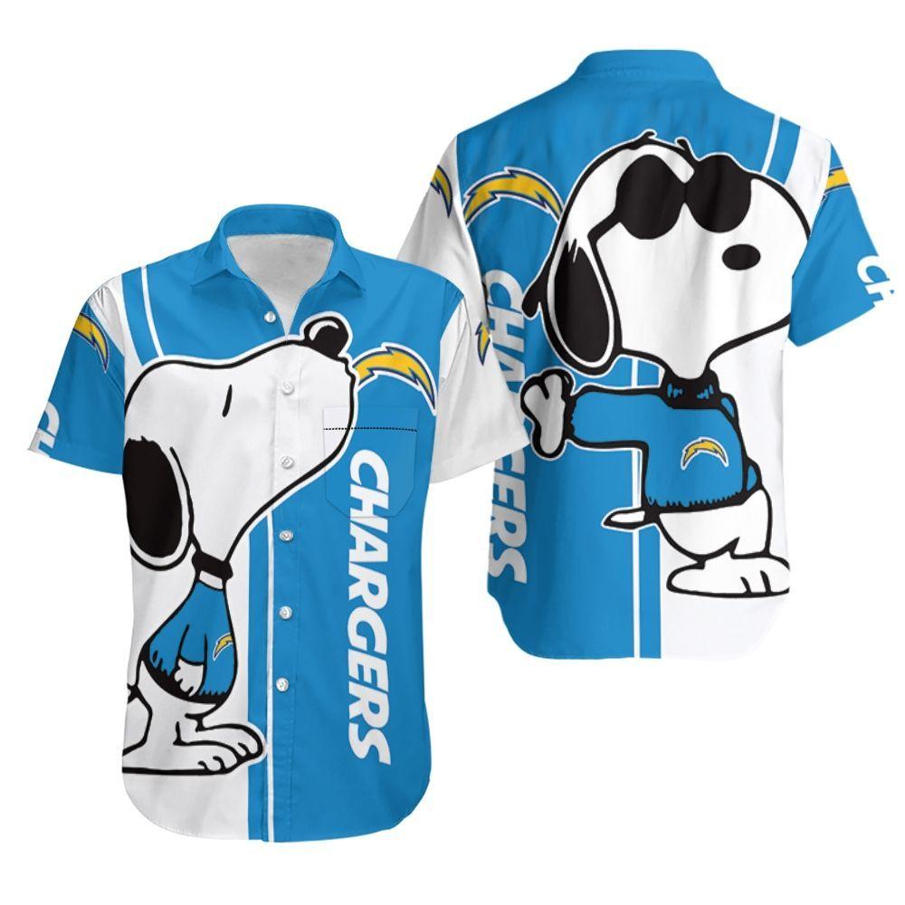 Beach Shirt Los Angeles Chargers Snoopy Lover 3D Printed Hawaiian Shirt