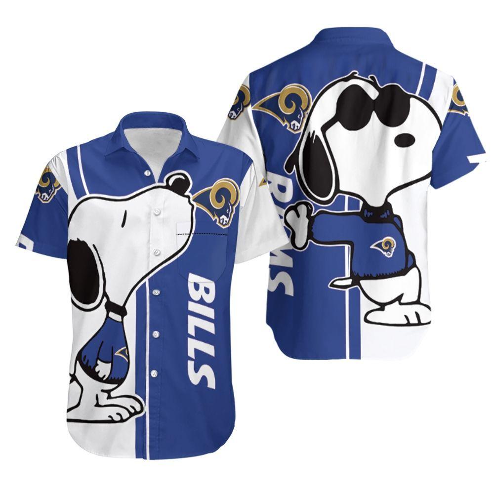 Beach Shirt Los Angeles Rams Snoopy Lover 3D Printed Hawaiian Shirt