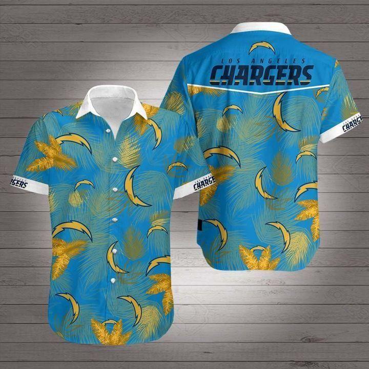 Beach Shirt National Football League Los Angeles Chargers Hawaiian Shirt White Men Women Beach Wear Short Sleeve Hawaii Shirt