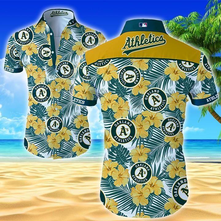 Beach Shirt Oakland Athletics Hawaiian Shirt Summer Button Up Shirt For Men Beach Wear Short Sleeve Hawaii Shirt