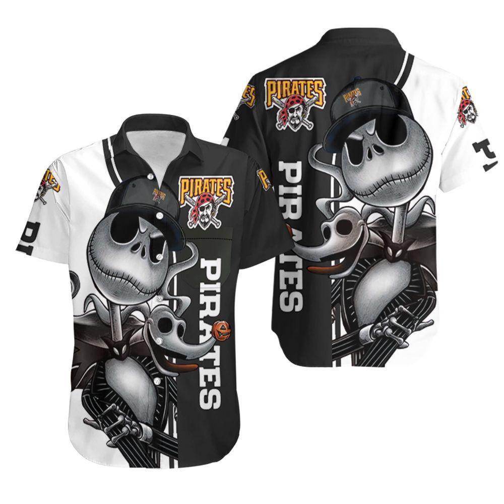 Beach Shirt Pittsburgh Pirates Jack Skellington And Zero Hawaiian Shirt