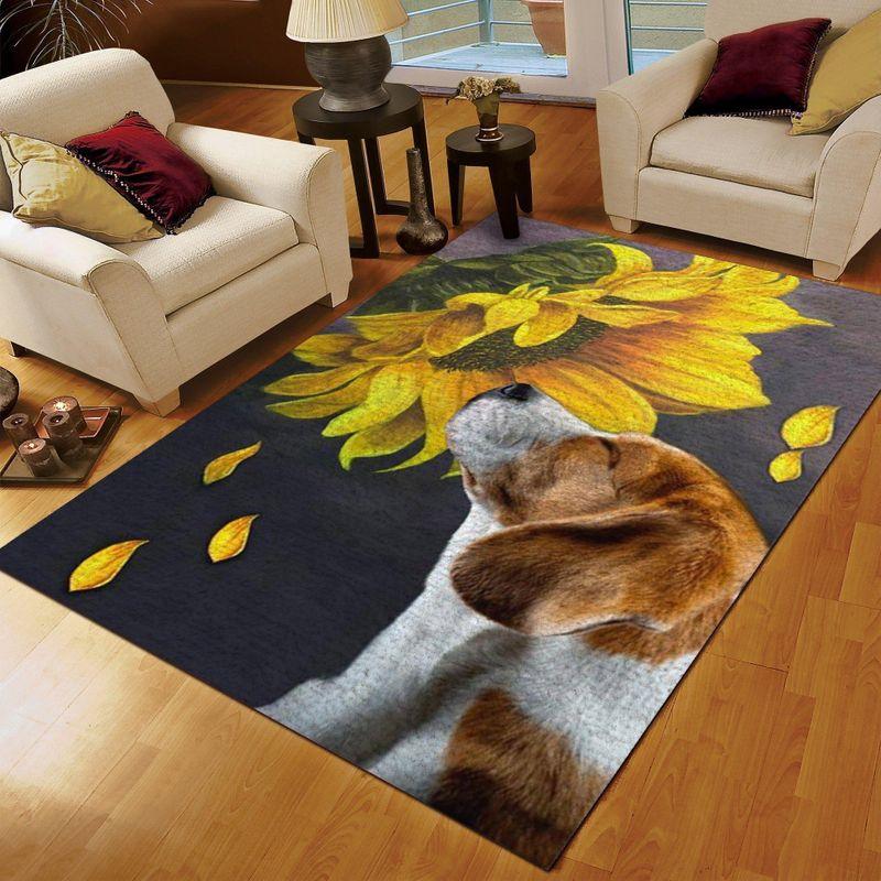 Beagle Sunflower Limited Edition Rectangle Rug