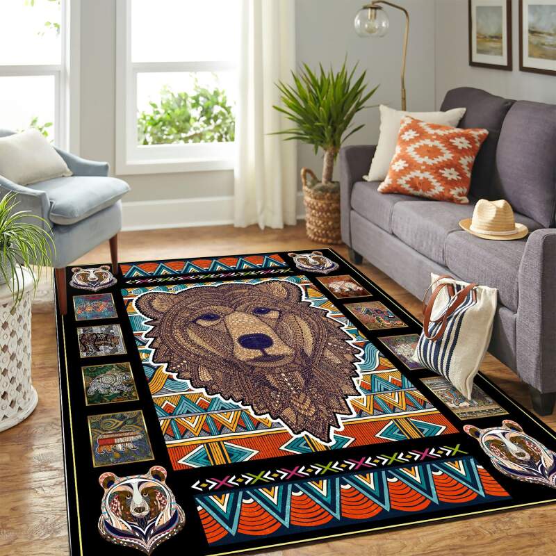 Bear Face Mk Carpet Area Rectangle Rug