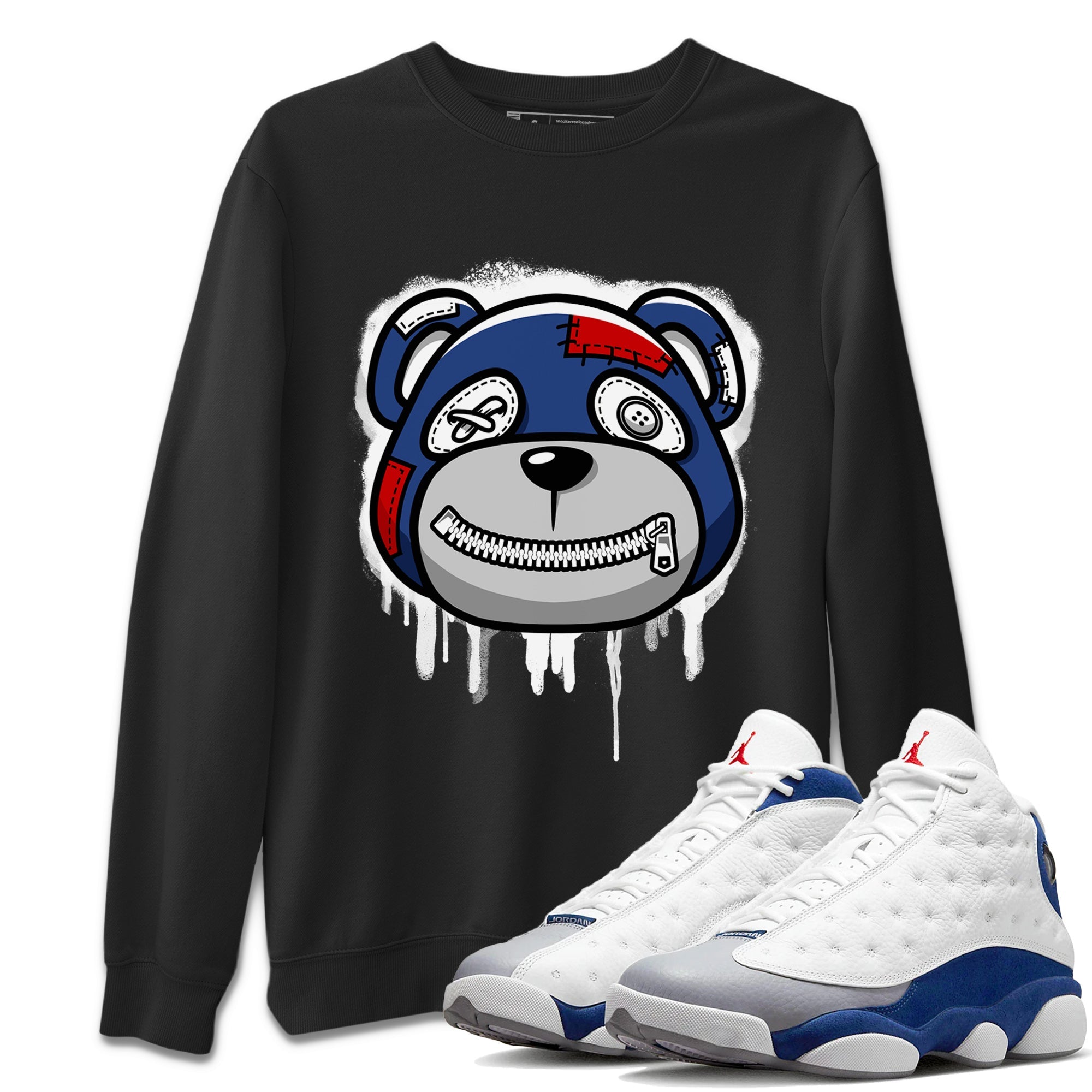 Bear Face Unisex Sweater – Air Jordan 13 French Blue, Sneakers Matching Sweater