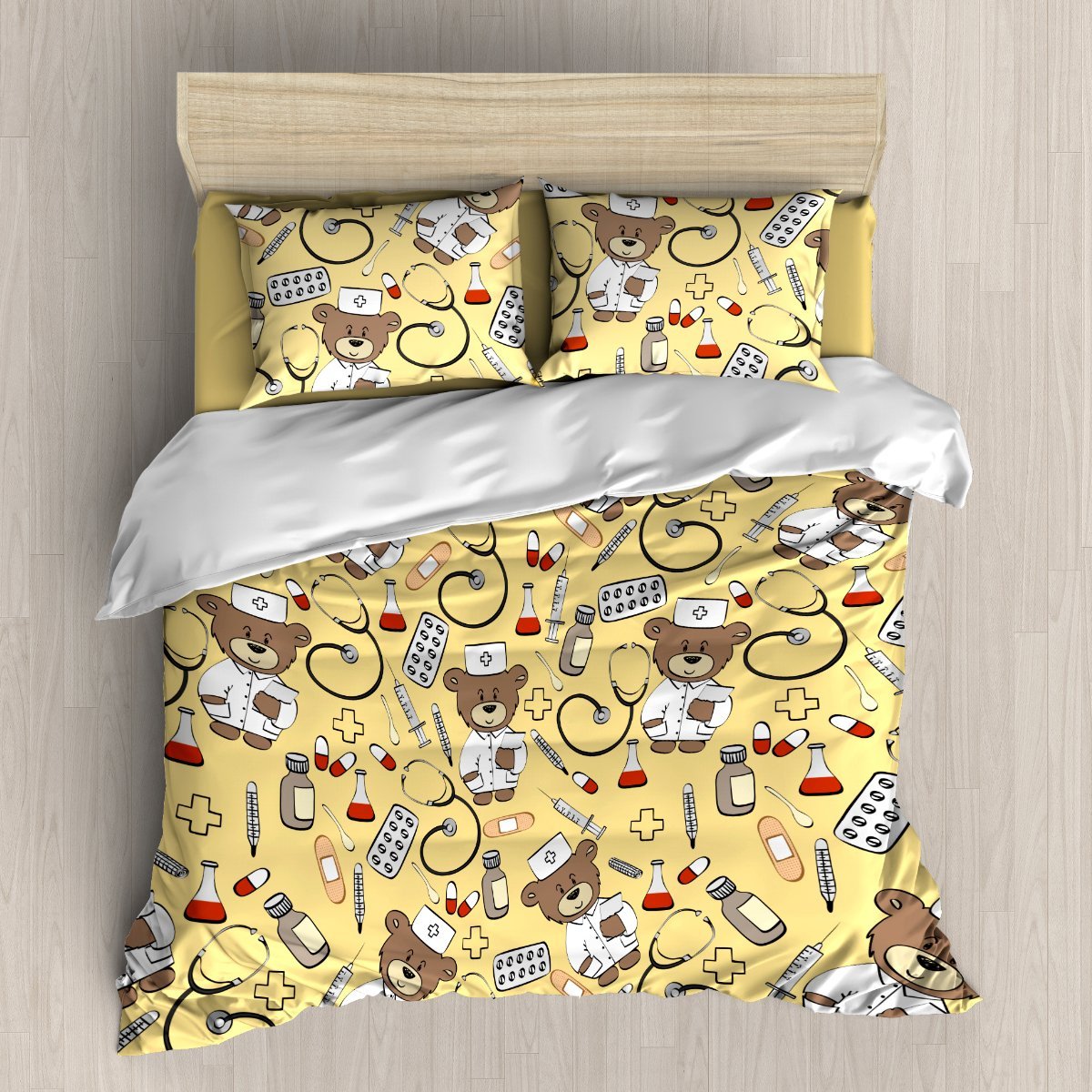Bear Nurse V3 3D Customized Duvet Cover Bedding Set