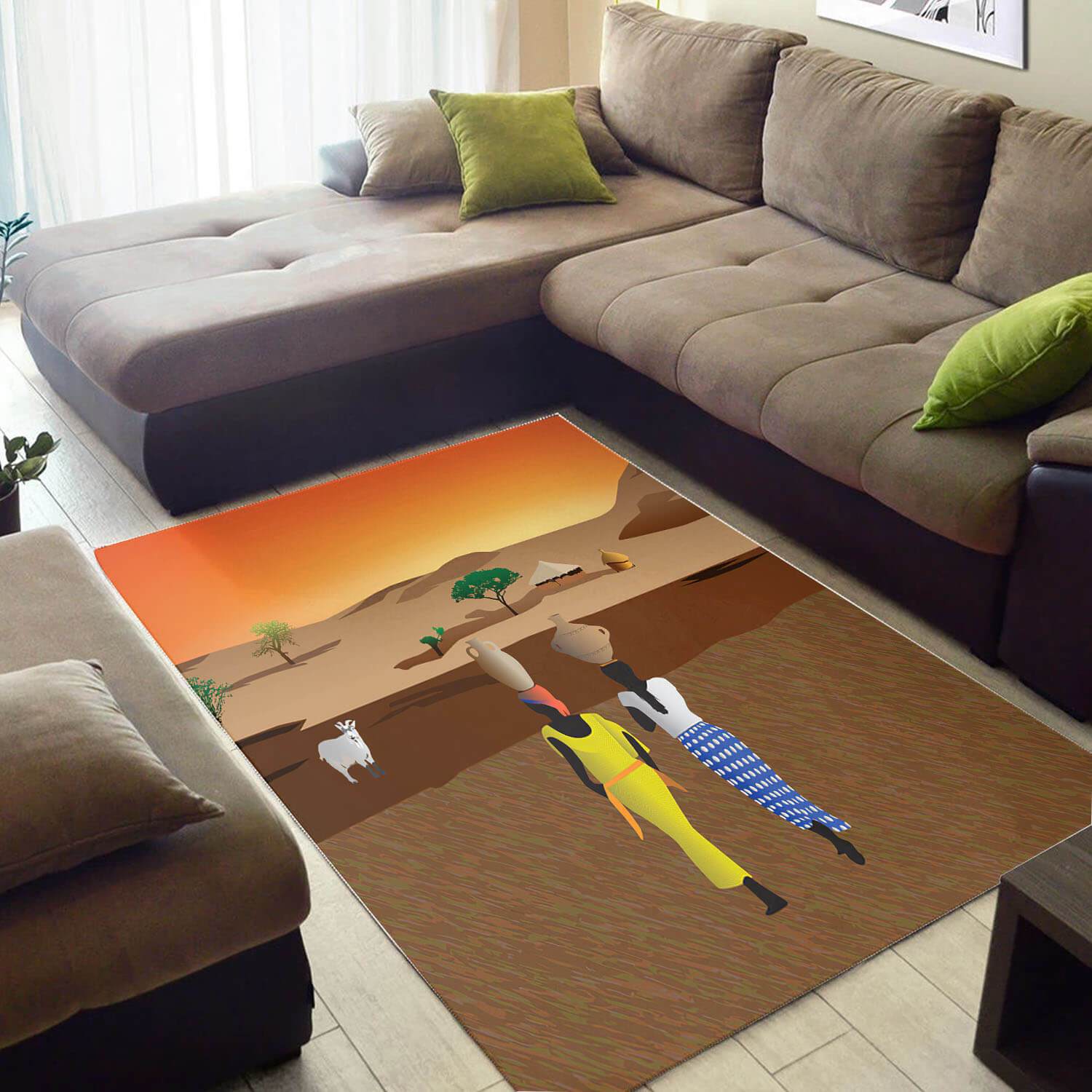 Beautiful African Afrocentric Queen Large Inspired Home Rectangle Rug