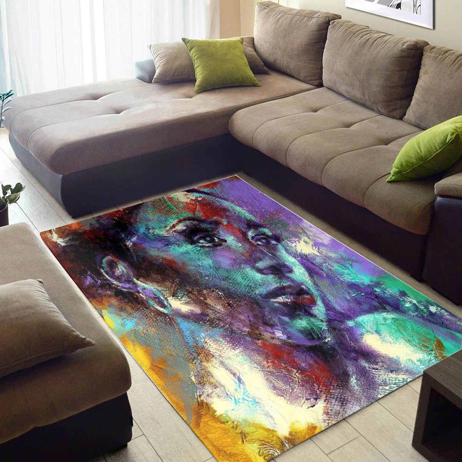 Beautiful African American Afrocentric Black Queen Large House Rectangle Rug